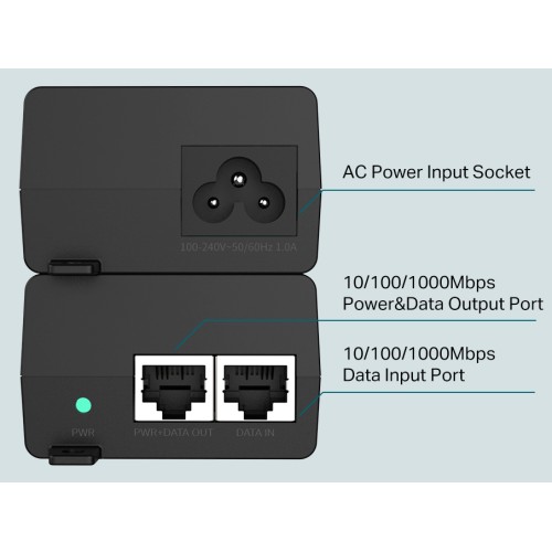 TP-Link TP-LINK Gibagit PoE+ Injector TL-POE160S, 802.3af/at