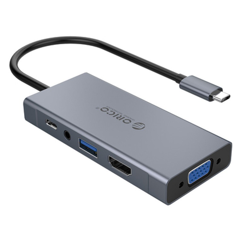 ORICO ORICO docking station MC-U501P, 5 θυρών, USB-C σύνδεση, 60W PD, 4K, γκρι