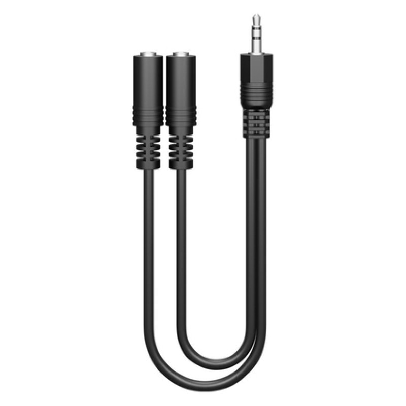 GOOBAY GOOBAY καλώδιο ήχου 3.5mm 50464, αρσενικό σε 2x θηλυκά, 0.2m, μαύρο
