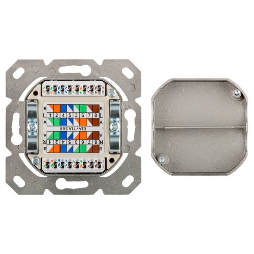 GOOBAY GOOBAY επιτοίχια πρίζα CAT 6a 68572, 2x RJ45, 80x80mm, λευκή