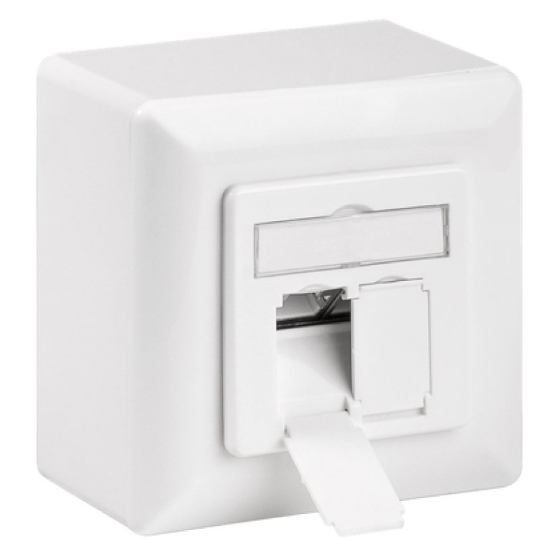 GOOBAY GOOBAY επιτοίχια πρίζα CAT 6a 68572, 2x RJ45, 80x80mm, λευκή