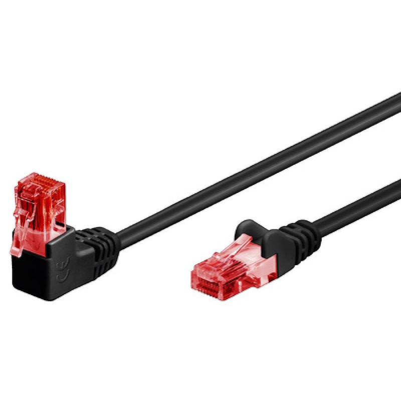 GOOBAY GOOBAY καλώδιο U/UTP CAT6 51514, γωνιακό, CCA AWG 25/7, 0.5m, μαύρο