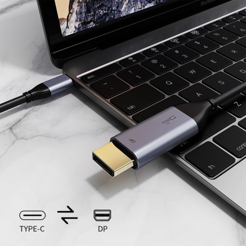 CABLETIME CABLETIME καλώδιο USB-C σε DisplayPort CT-CMDP2, 4K/60Hz, 1.8m, μαύρο