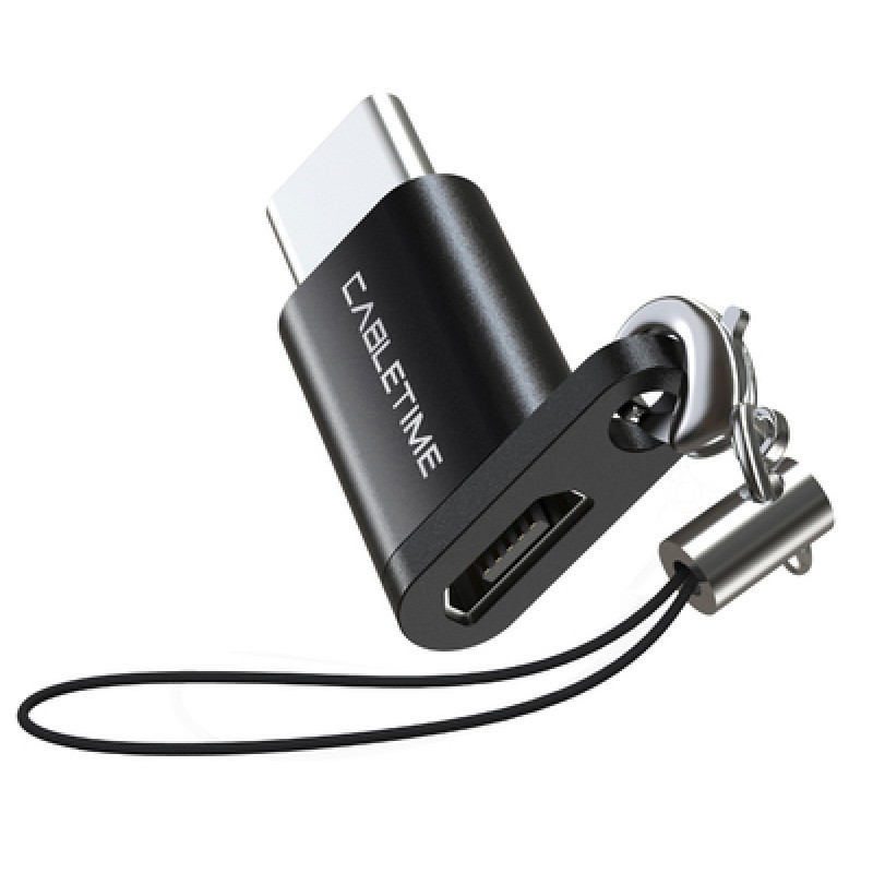 CABLETIME CABLETIME αντάπτορας USB Type-C σε USB Micro CMBF, μαύρος