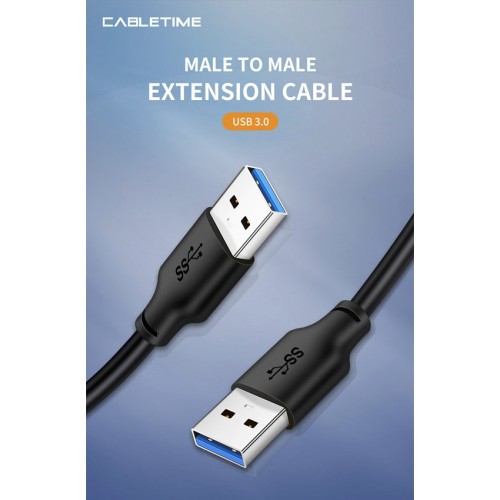 CABLETIME CABLETIME καλώδιο USB CT-AMAMN, 5 Gbps, 3m, μαύρο