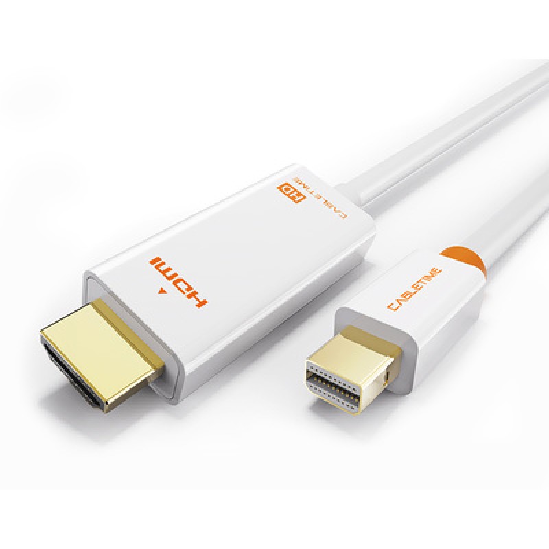 CABLETIME CABLETIME καλώδιο HDMI σε Mini DisplayPort CT-03G, 1080p, 1.8m, λευκό