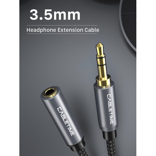 CABLETIME CABLETIME προέκταση καλωδίου ήχου 3.5mm CT-P11F, AUX, 1.8m, μαύρο