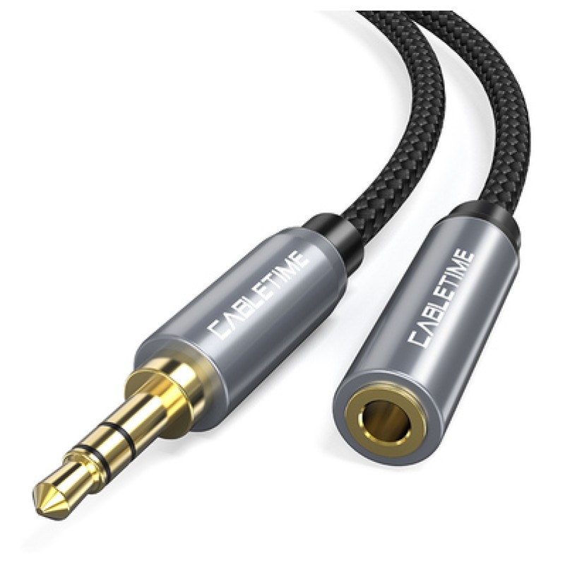 CABLETIME CABLETIME προέκταση καλωδίου ήχου 3.5mm CT-P11F, AUX, 1.8m, μαύρο