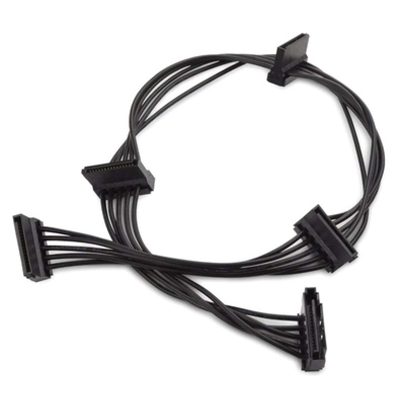 Powertech POWERTECH καλώδιο SATA 15pin σε 4x SATA 15pin CAB-W038, 40cm, μαύρο