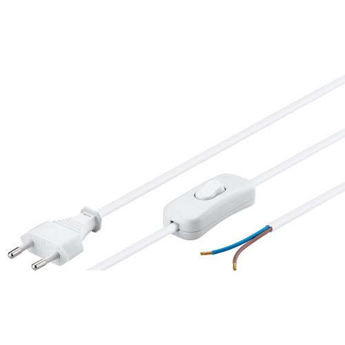 GOOBAY GOOBAY καλώδιο τροφοδοσίας 51349, 2x0.75mm², με διακόπτη, 1.5m, λευκό