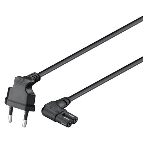 GOOBAY GOOBAY καλώδιο τροφοδοσίας Euro 97355, γωνιακό, 2x0.75 mm², 5m, μαύρο