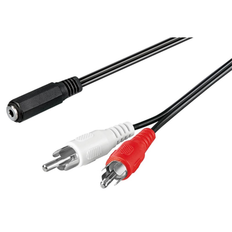 GOOBAY GOOBAY καλώδιο 3.5mm θηλυκό σε 2x RCA αρσενικό 50442, 1.4m, μαύρο