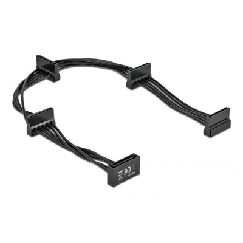 DELOCK DELOCK καλώδιο SATA 15pin σε 4x SATA 15pin 60395, 40cm, μαύρο