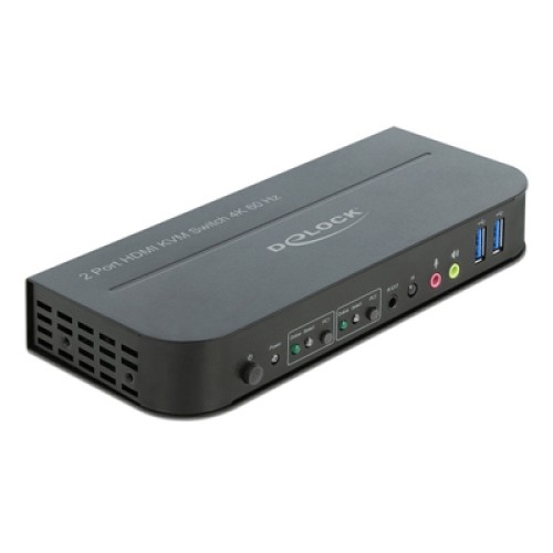 DELOCK DELOCK HDMI KVM Switch 11481, 2 ports, USB 3.0, Audio, 4K/60Hz, μαύρο