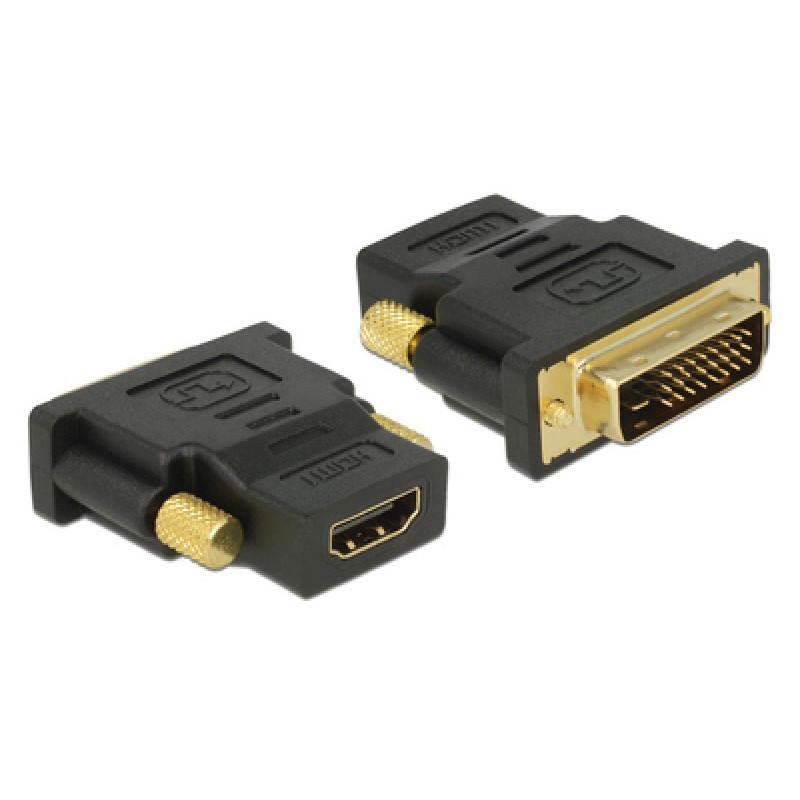 DELOCK DELOCK αντάπτορας DVI 24+1 σε HDMI 65466, 4K, gold-plated, μαύρος