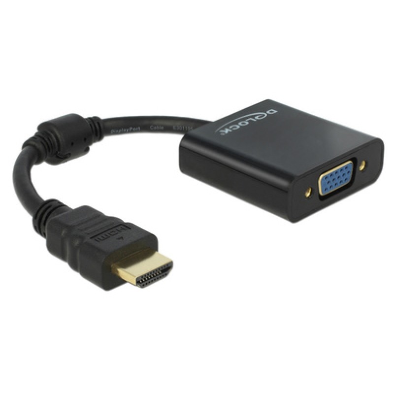 DELOCK DELOCK αντάπτορας HDMI σε VGA 65512, 1080p, μαύρος