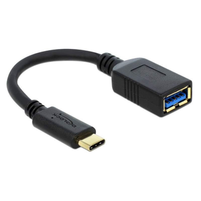 DELOCK DELOCK καλώδιο USB-C σε USB 65634, USB3.1, Gen 1, 3A, 5Gbps, 15cm, μαύρο
