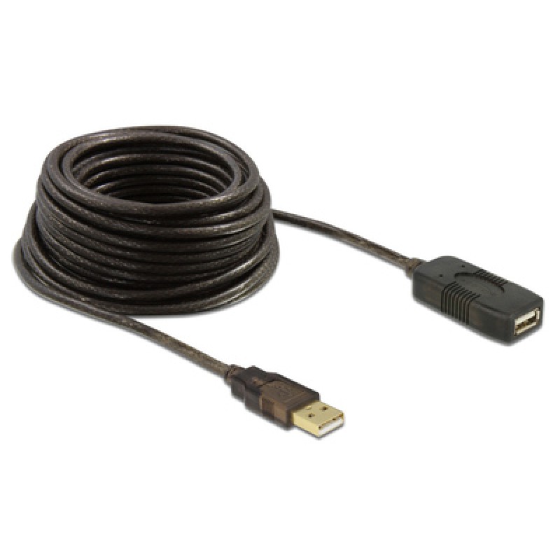DELOCK DELOCK καλώδιο USB 2.0 αρσενικό σε θηλυκό 82446, active, 10m, μαύρο
