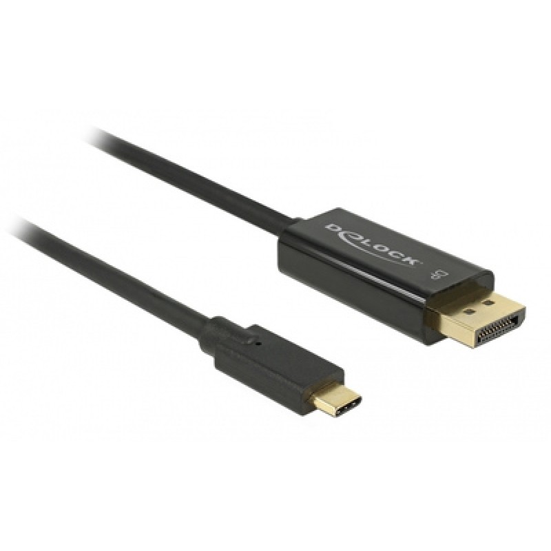 DELOCK DELOCK καλώδιο USB-C σε DisplayPort 85256, DP Alt Mode, 4K, 2m, μαύρο