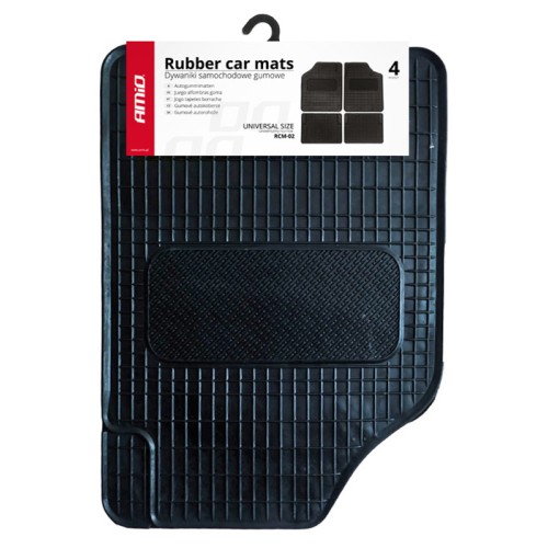 AMIO AMIO σετ πατάκια αυτοκινήτου RCM-02, 50x70cm & 48x36cm, universal, μαύρο