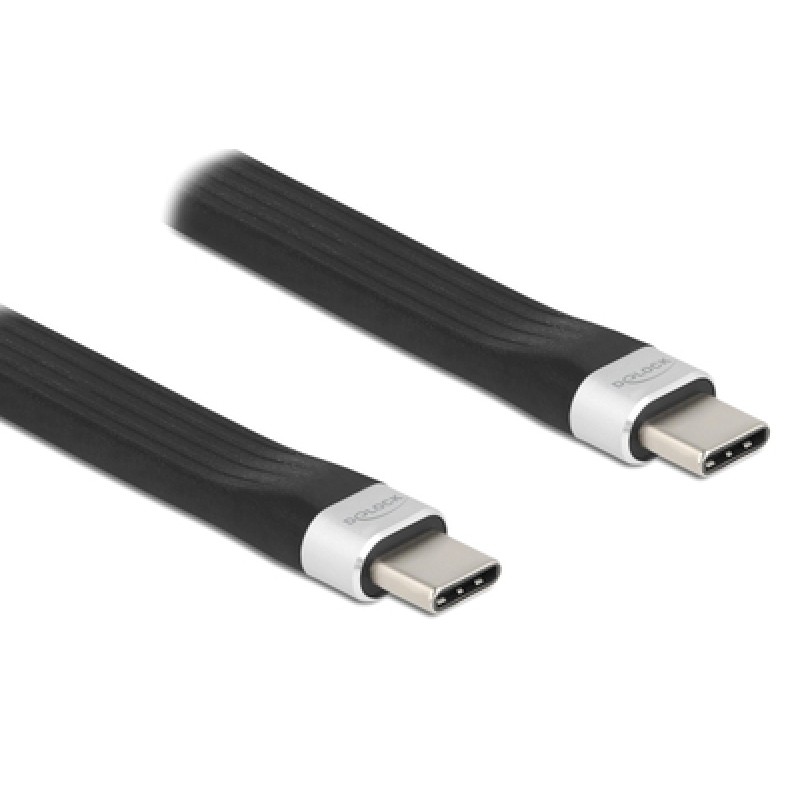 DELOCK DELOCK καλώδιο USB 3.2 Gen 2 Type-C 85770, 10Gbps, 3A, FPC, flat, 13.5cm