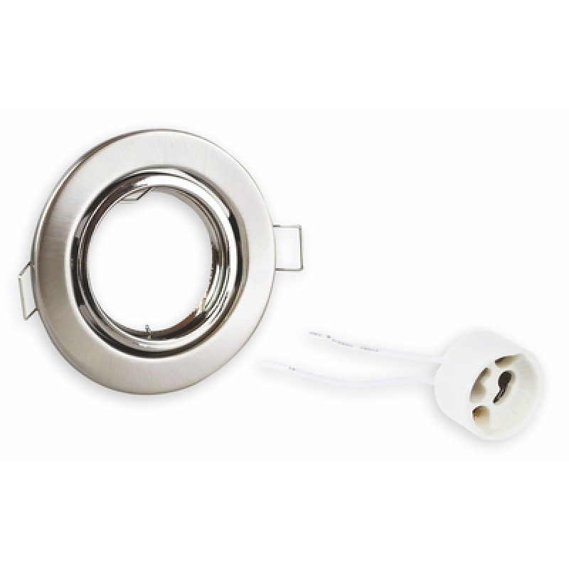 Powertech POWERTECH μεταλλικό πλαίσιο spot & ντουί GU10-003, χωνευτό, 81x31.5mm