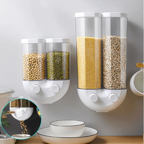 UNBRANDED Διανεμητής δημητριακών HUH-0049, με επιτοίχια βάση, 1300ml, λευκός