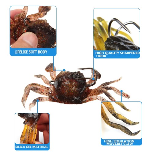 UNBRANDED Τεχνητό δόλωμα καβούρι FISH-0033, με αγκίστρι, 8cm