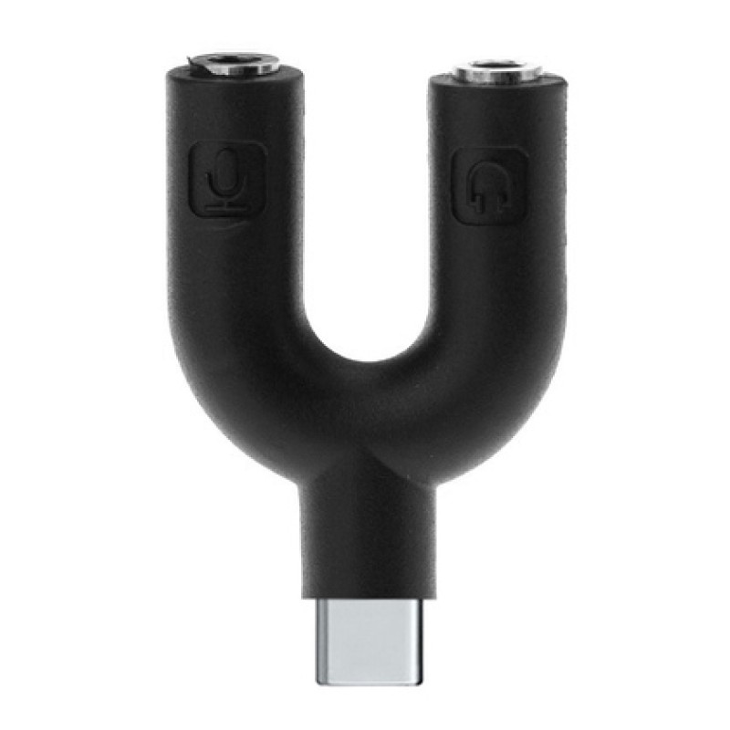 Powertech POWERTECH αντάπτορας USB-C σε 2x 3.5mm CAB-J052, μαύρος