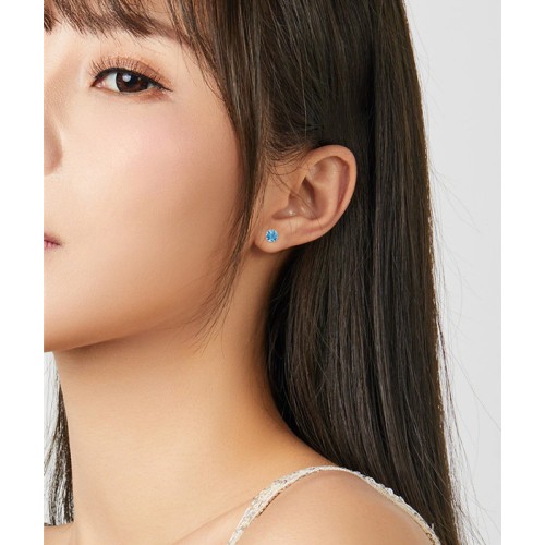 BAMOER BAMOER σκουλαρίκια καρφωτά SCE862-12 με κυβική ζιρκόνια, ασήμι 925, μπλε