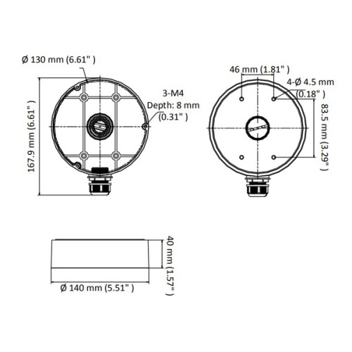 HIKVISION HIWATCH HIKVISION HIWATCH βάση κάμερας DS-1280ZJ-DM45, μεταλλική, λευκή