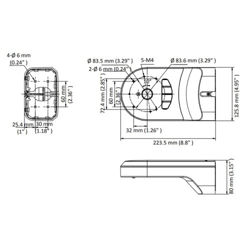 HIKVISION HIWATCH HIKVISION HIWATCH βάση κάμερας DS-1294ZJ-PT, μεταλλική/πλαστική, λευκή