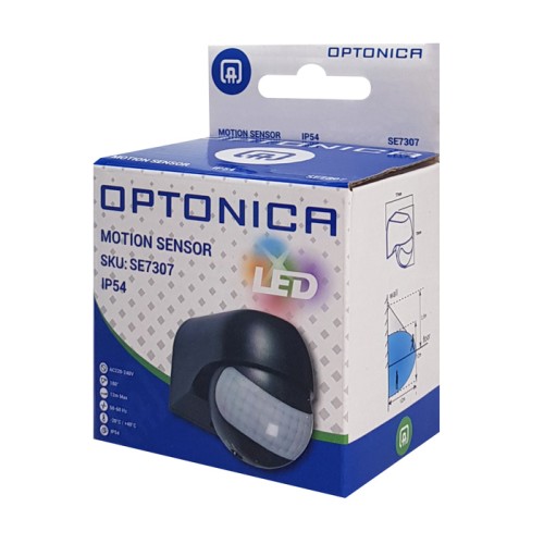 OPTONICA OPTONICA αισθητήρας κίνησης 7307, 180°, 12m, IP54, μαύρος