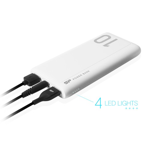 SILICON POWER SILICON POWER power bank GP15, 10000mAh, 2x USB output, 2.1A, λευκό