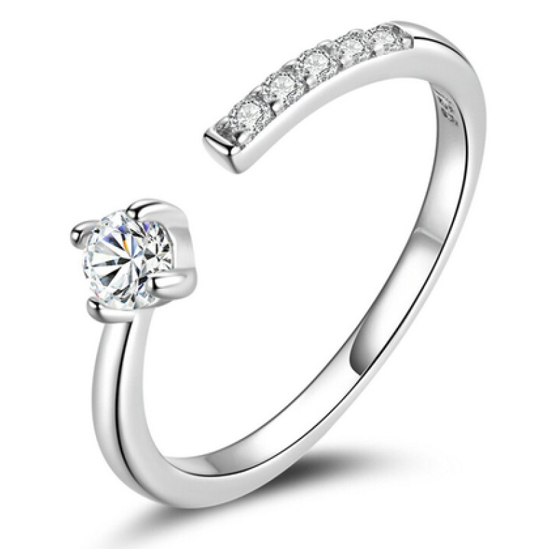 BAMOER BAMOER δαχτυλίδι BSR203-A, κυβική ζιρκόνια, ανοιγόμενο, ασήμι 925, ασημί