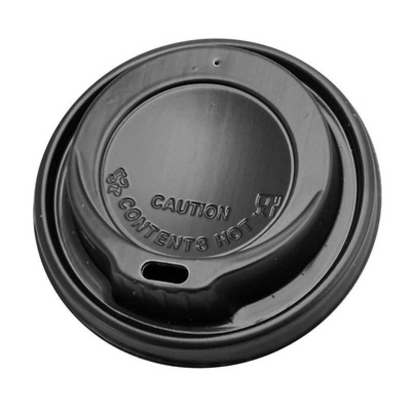 UNBRANDED Πλαστικό καπάκι πιπίλα για ποτήρι 3028F, 8οζ, μαύρο, 100τμχ