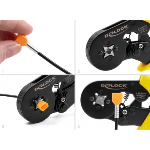 DELOCK DELOCK πρέσα ακροδεκτών 90558, αυτορυθμιζόμενη, τετράγωνο, 10-23 AWG