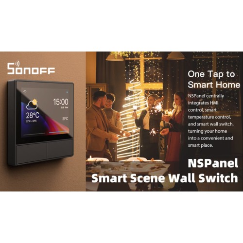 SONOFF SONOFF smart panel ελέγχου NSPanel με οθόνη αφής, 2-gang, Wi-Fi, γκρι