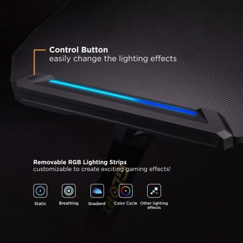 Brateck BRATECK gaming γραφείο Glory GMD04-1S, 1200x600mm, RGB, μαύρο