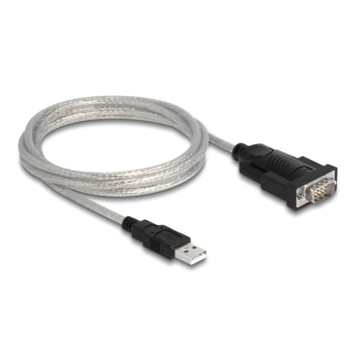 DELOCK DELOCK καλώδιο USB σε RS-232 DB9 61314 με αντάπτορα DB25, 1.8m, μαύρο