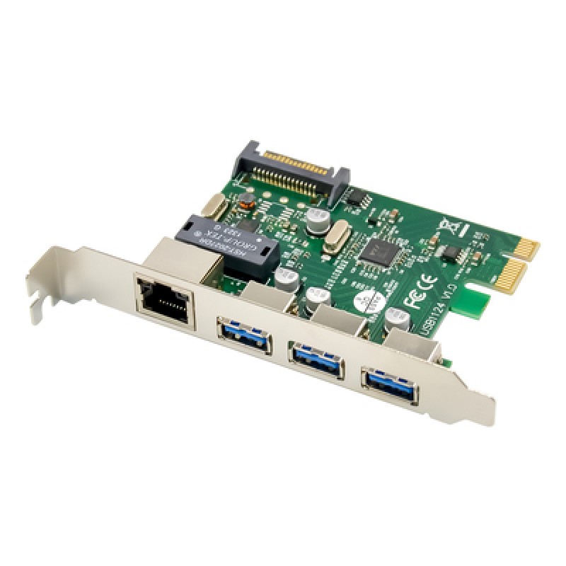 Powertech POWERTECH κάρτα επέκτασης PCIe σε USB 3.0 & GbE LAN ST642, VL805&RTL8153