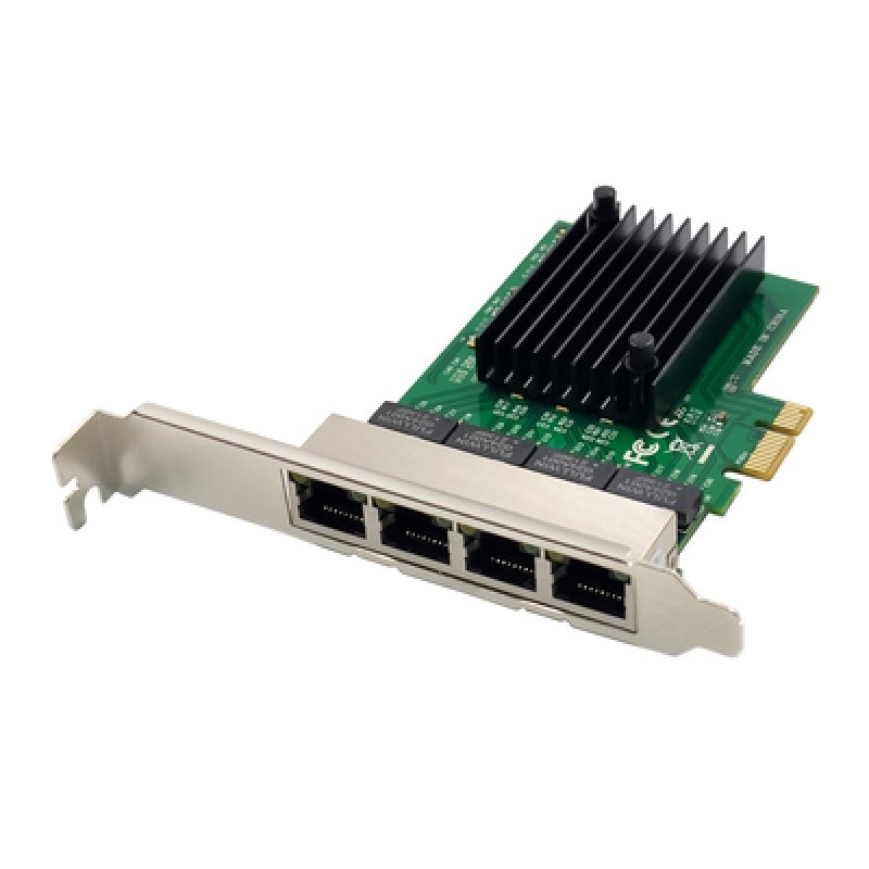 Powertech POWERTECH κάρτα επέκτασης PCIe σε 4x RJ45 GbE ST708, RTL8111F & ASM1184