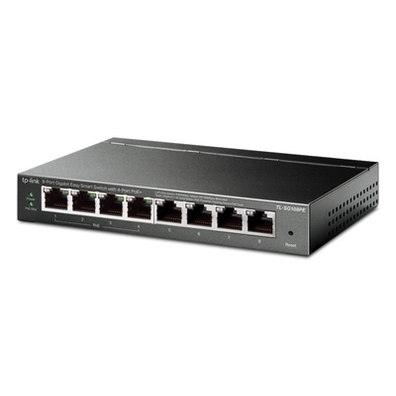 TP-Link TP-LINK Easy Smart Switch TL-SG108PE, 8-Port Gbit, 4-Port PoE, Ver. 5.0