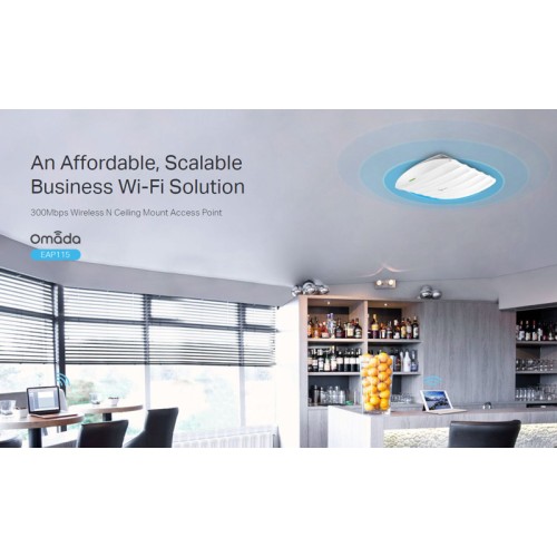 TP-Link TP-LINK ασύρματο access point EAP115, 300Mbps, οροφής, Ver. 4.0