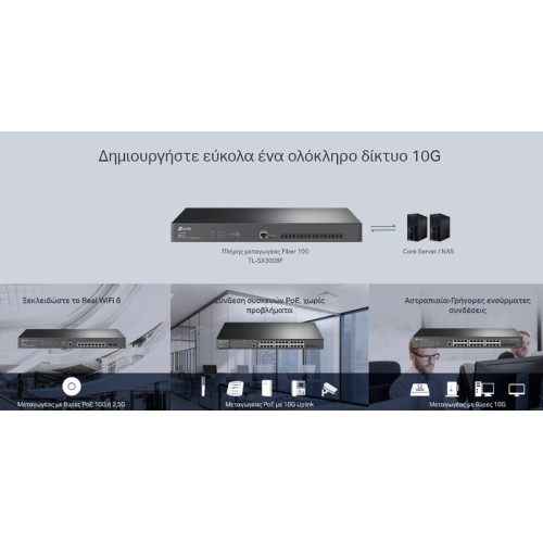 TP-Link TP-LINK L2+ managed switch TL-SX3008F, 8-Ports 10Gbps SFP+, Ver. 1.0