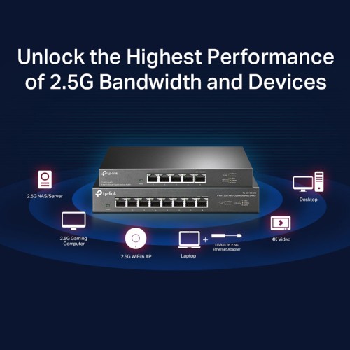 TP-Link TP-LINK Multi-Gigabit Desktop Switch TL-SG108-M2, 8-Port 2.5G, Ver. 1.0