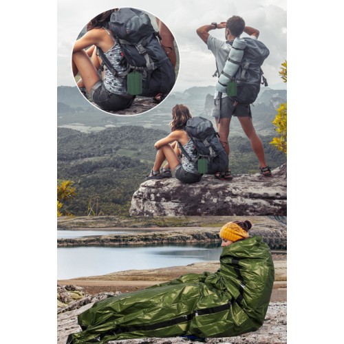 UNBRANDED Θερμική κουβέρτα επιβίωσης SUMM-0006, 120 x 120cm, πράσινη