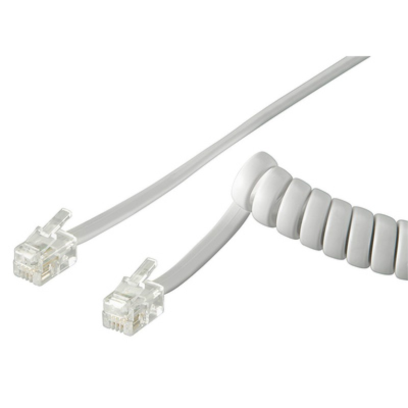 GOOBAY GOOBAY καλώδιο τηλεφώνου 50246, spiral, RJ10 4P4C, CCA, 2m, λευκό