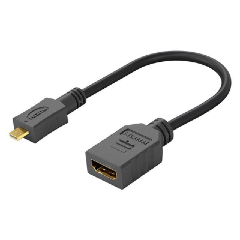 GOOBAY GOOBAY καλώδιο micro HDMI σε HDMI 58683, 4K/60Hz, 0.15m, μαύρο