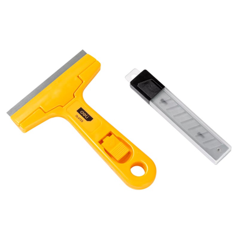 DELI DELI ξύστρα χειρός DL4723 με ανταλλακτικές λάμες, 100mm, κίτρινη